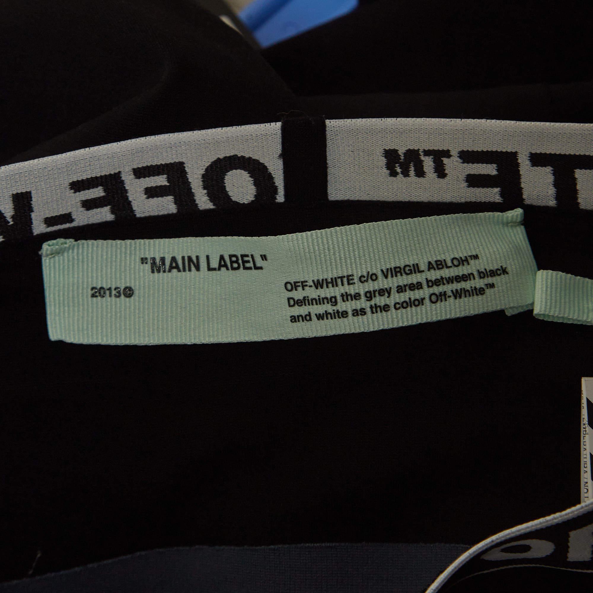 Off-White Black Logo Intarsia Knit Active Wear Leggings M For Sale 3