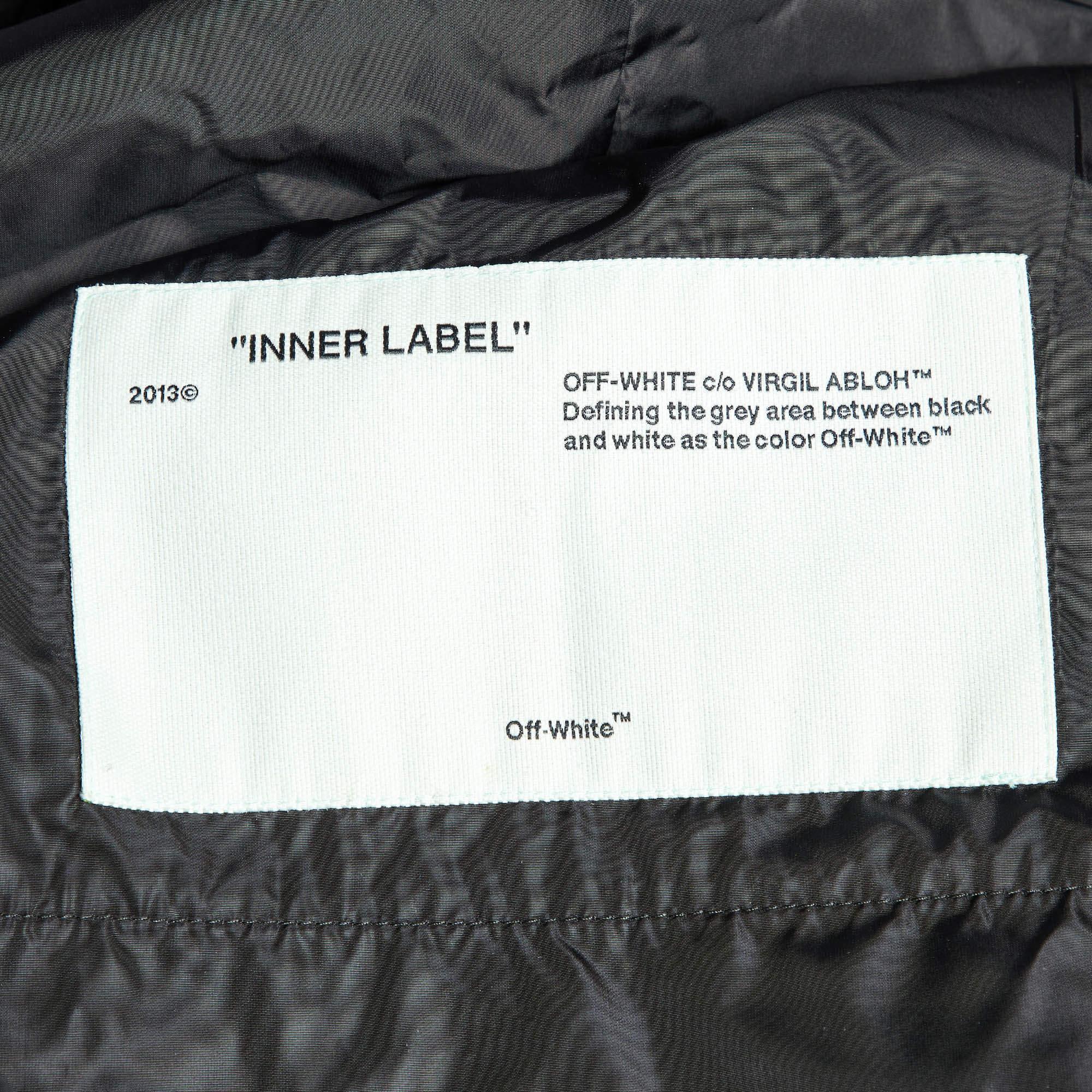 Off-White Black Logo Print Synthetic Track Jacket L Pour femmes en vente