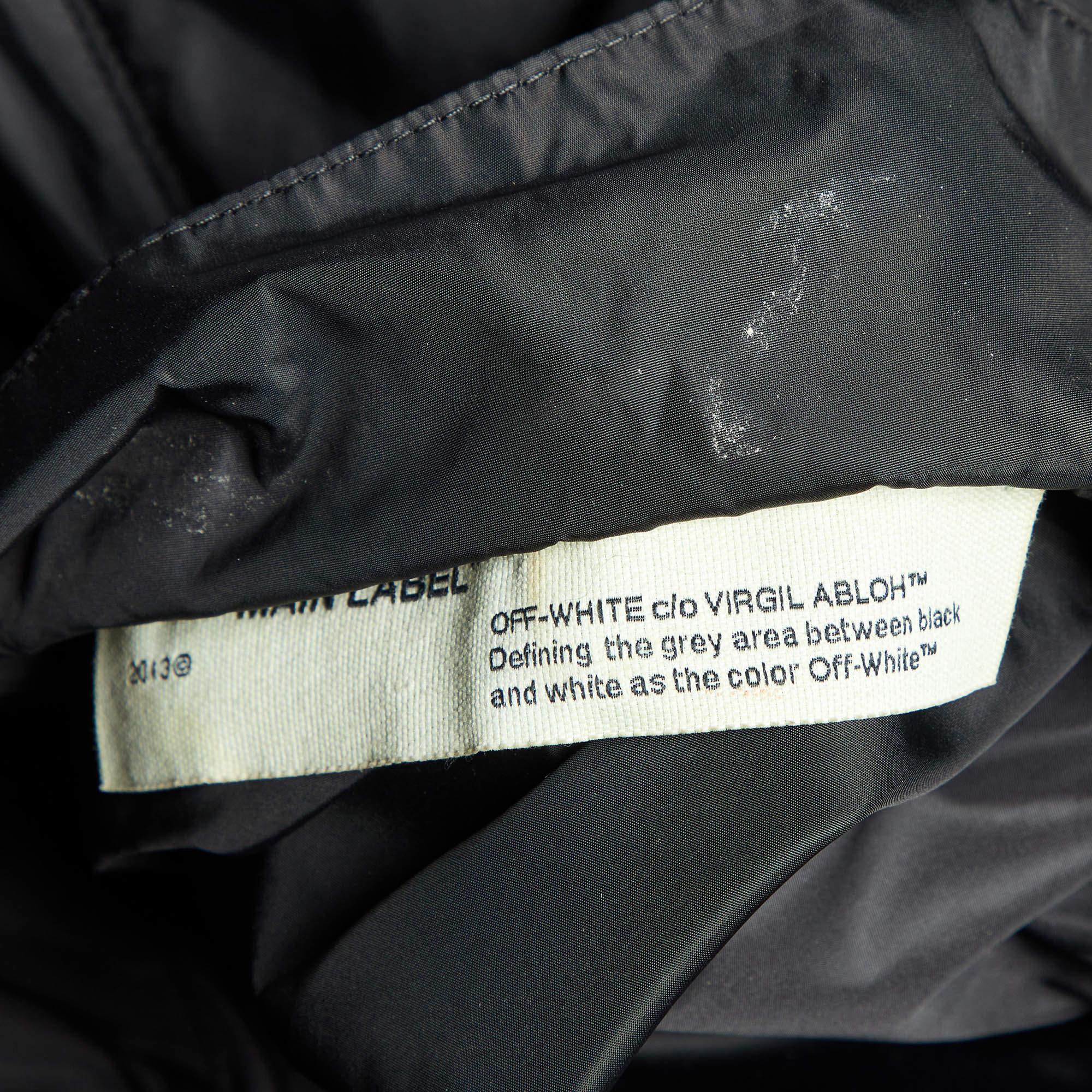 Off-White Black Logo Print Synthetic Track Jacket L en vente 1