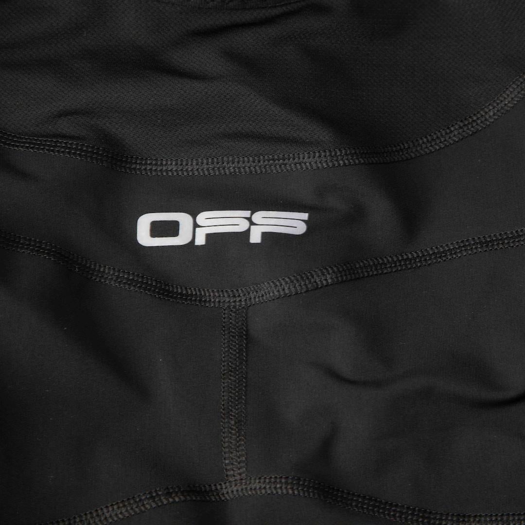 Donna Maglietta Off-White Logo Nero Stampato Stretch Tech Taglia XS in vendita
