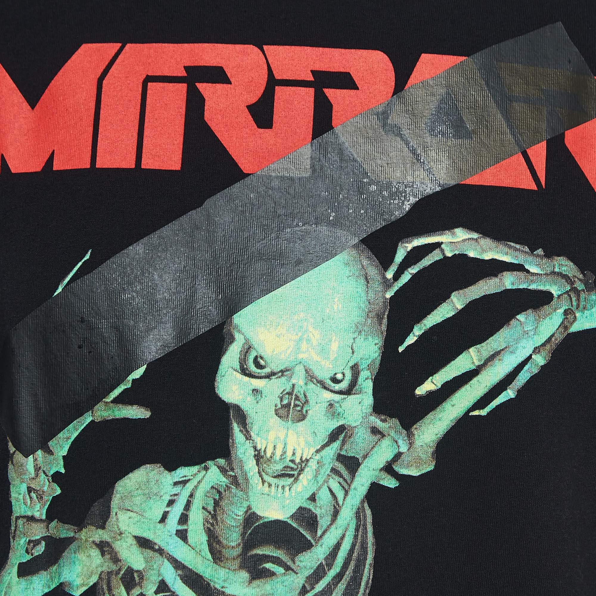 Off-White Black Mirror Print Cotton T-Shirt XL In Excellent Condition For Sale In Dubai, Al Qouz 2
