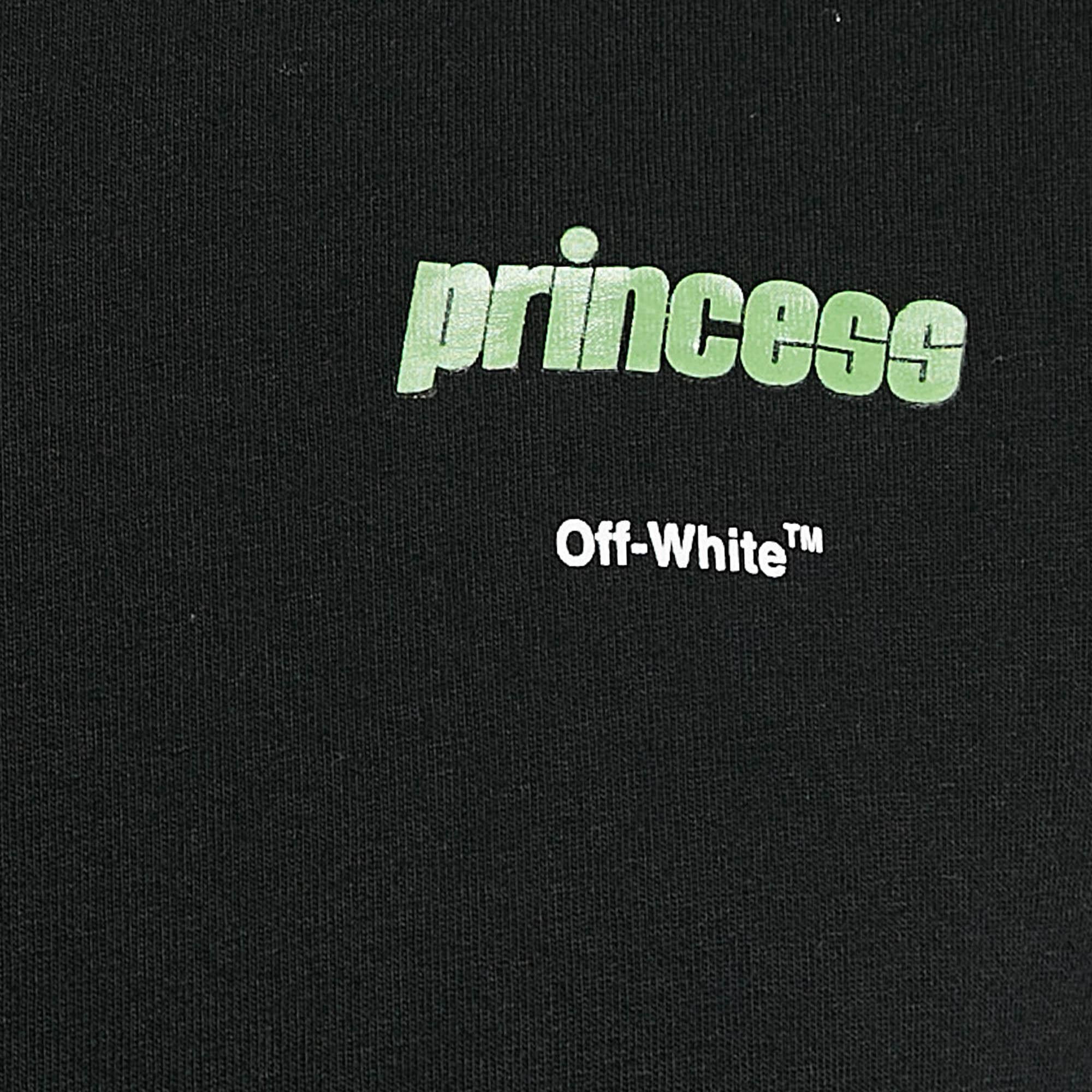 Nero Maglietta in cotone con stampa principessa nera di Off-White I.L.A. in vendita