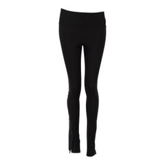 Off-White Schwarze Stretch-Leggings mit Reißverschlussdetail und Logo Größe S