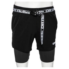 Off-White Black Synthetic Running Shorts M