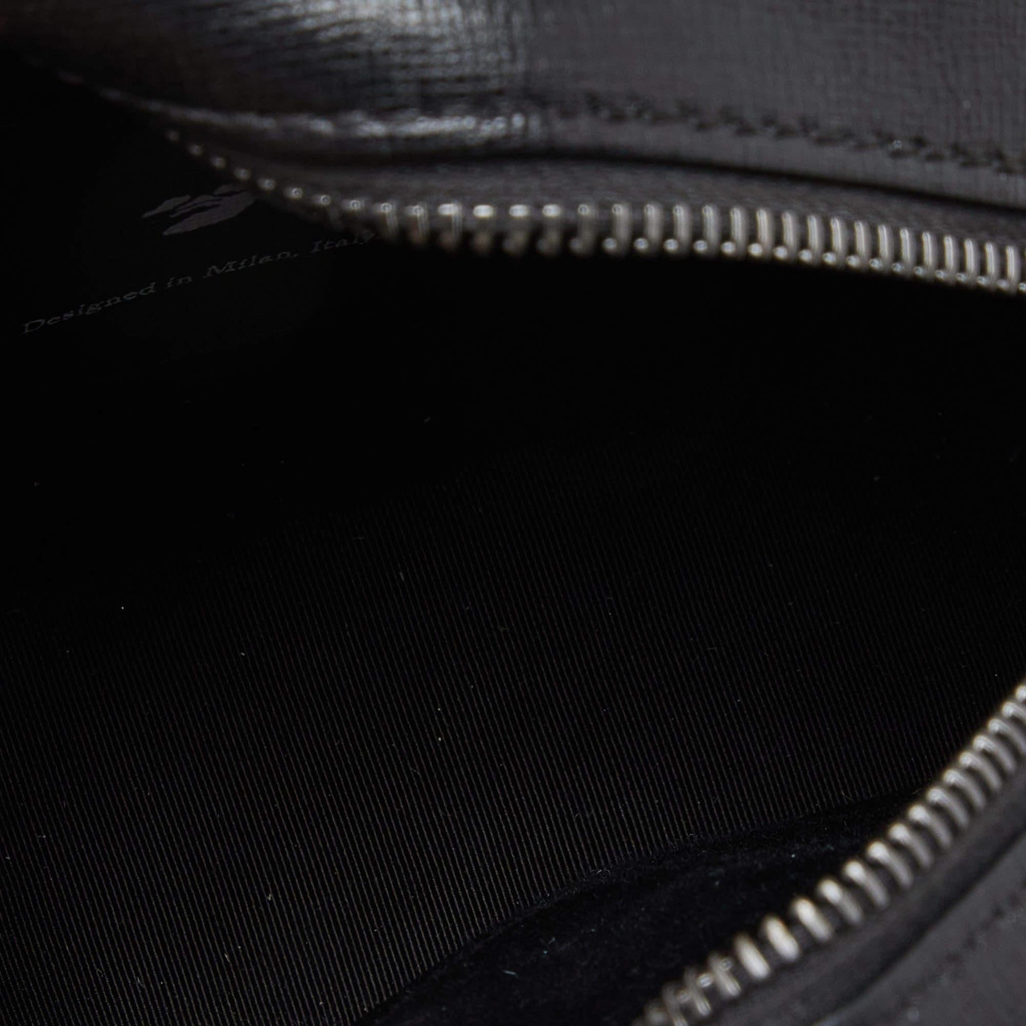 Off-White Black/White Diagonal Striped Leather Round Crossbody Bag 5