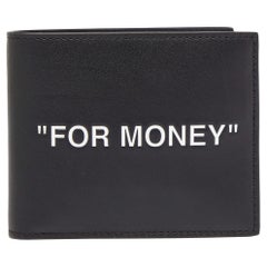 Off-White Schwarz/Weiß Leder "For Money" Bifold Wallet