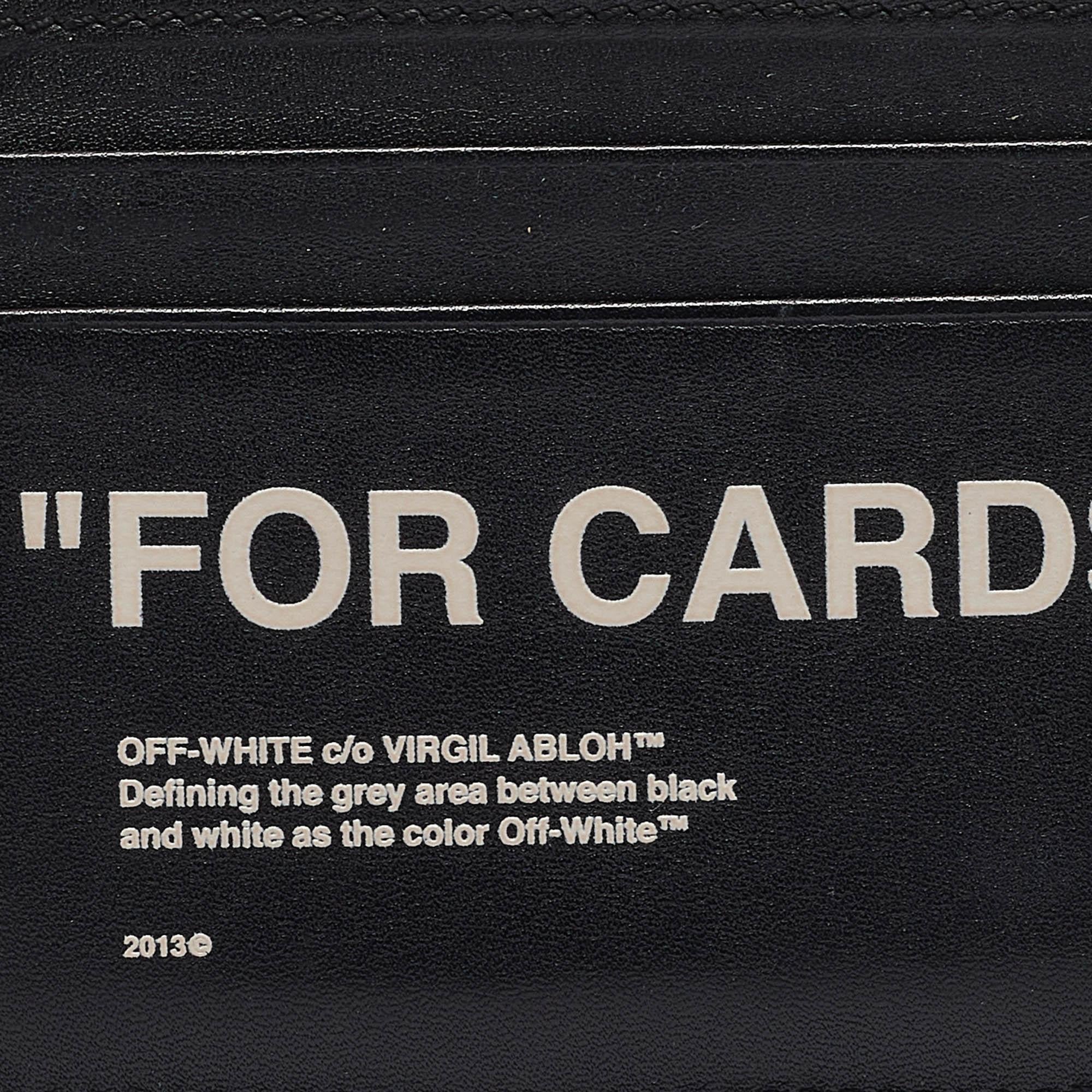 Off-White Black/White Leather Slogan Card Holder 2