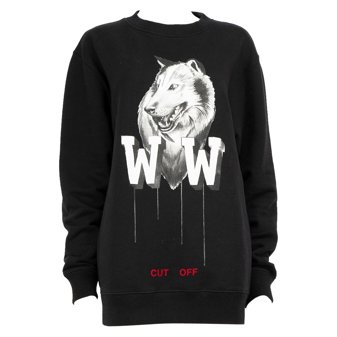 Maglione con stampa lupo nero di Off-White, taglia M. in vendita