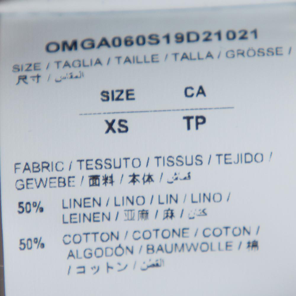 Off-White Blue Checked Cotton Linen Shirt XS 3