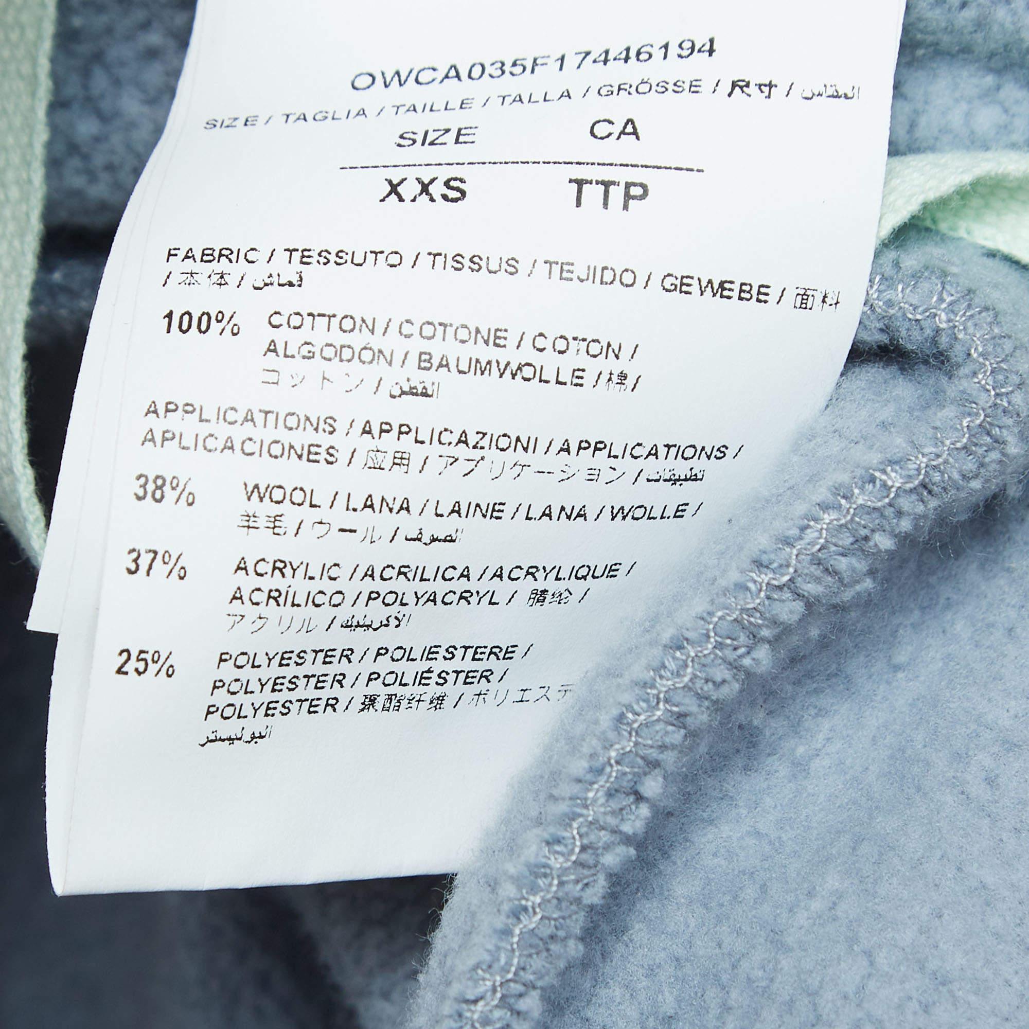Off-White Blue Cotton Wide Leg Sweatpants XXS For Sale 1