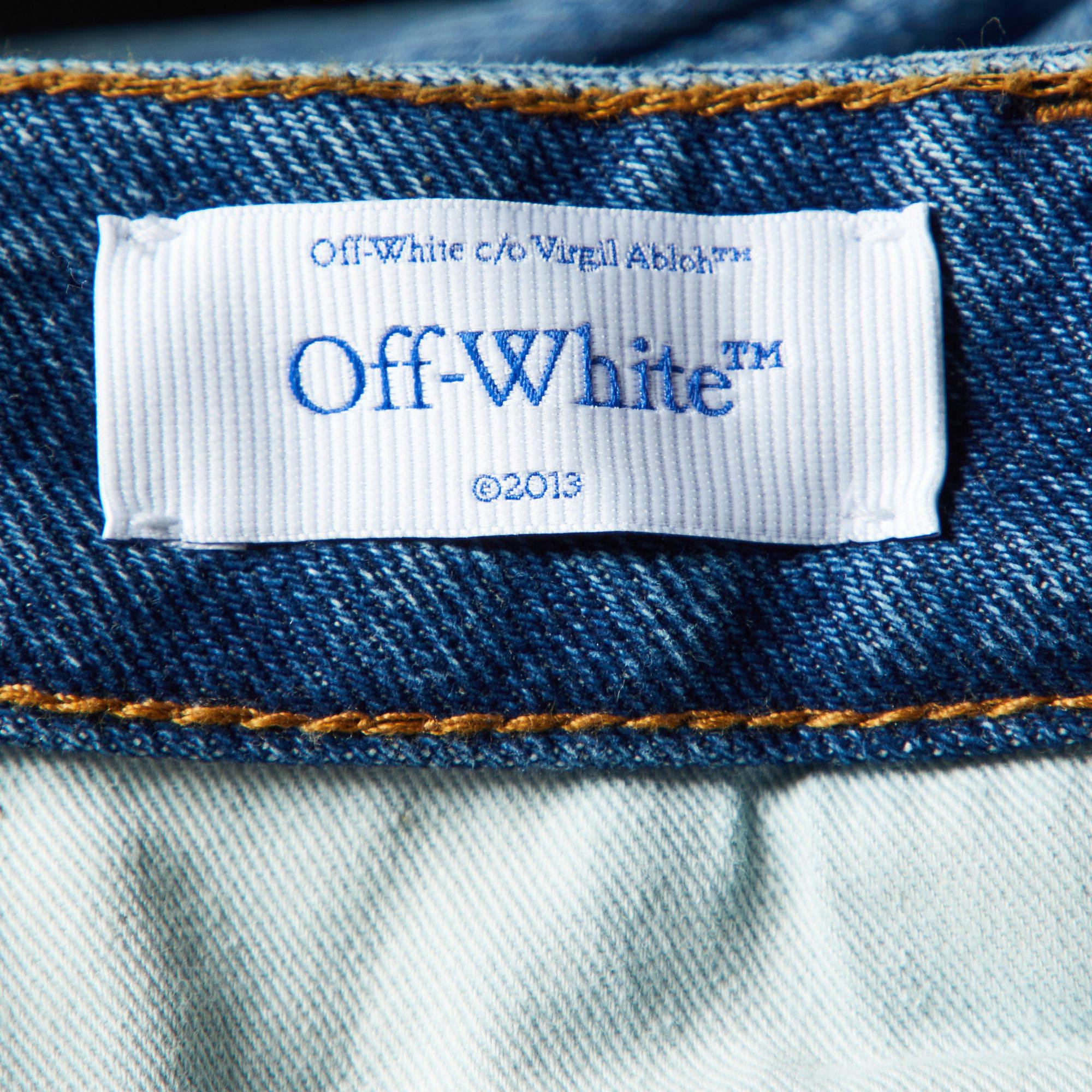 Off-White Blue Denim Flared Jeans S/Waist 31