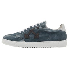 Off-White Blue/Grey Suede 2.0 Low Top Sneakers Size 41