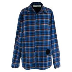 Off White Blue plaid padded jacket