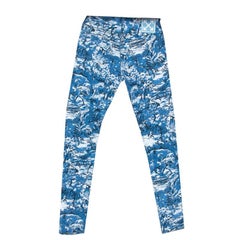 Off-White Blue Tapestry Pattern Printed Denim Skinny Jeans S
