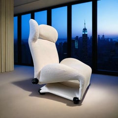 Chaise longue Wink en bouclé blanc cassé par Toshiyuki Kita pour Cassina, Italie, 1980