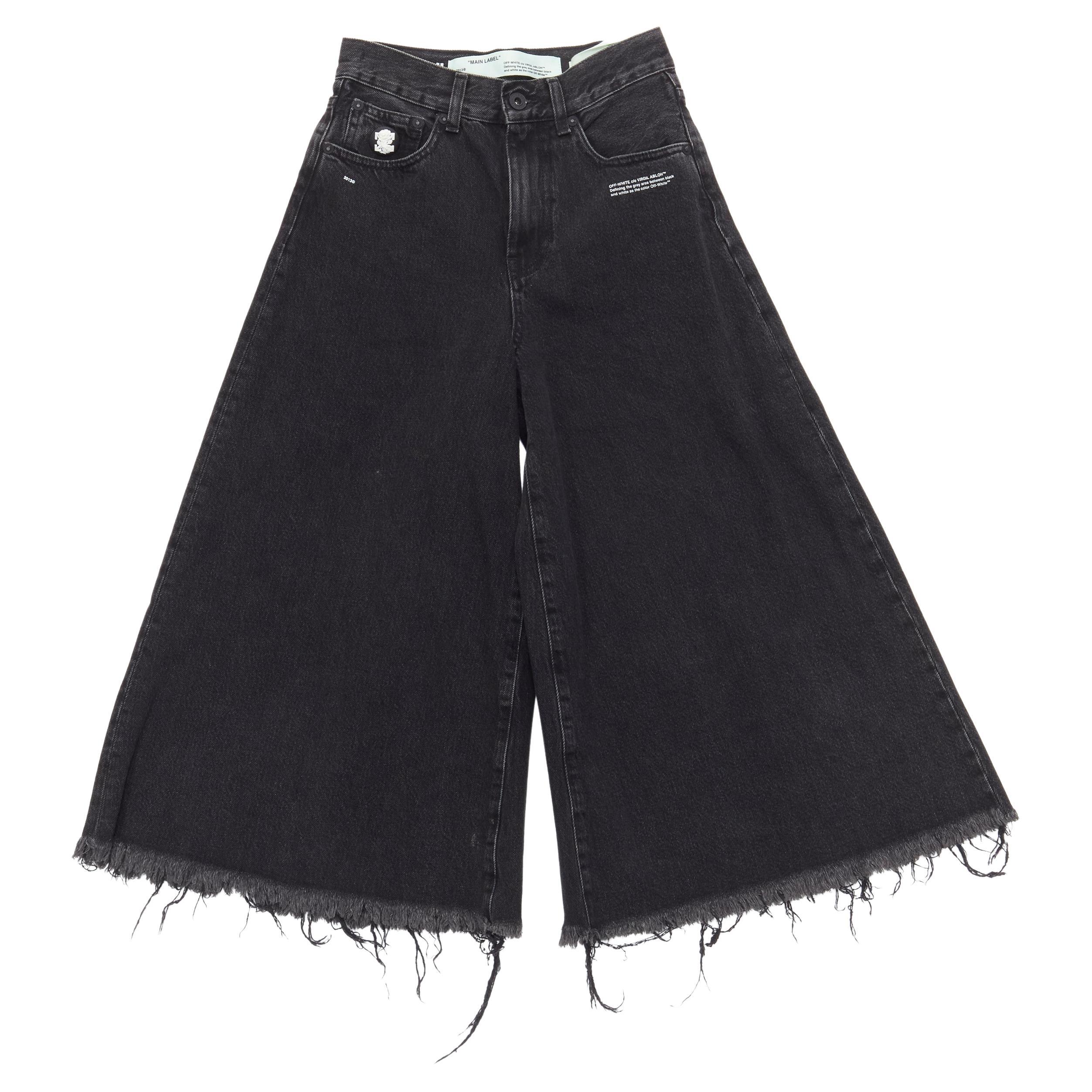 Off White c/o Virgil Abloh Logo Pin Wide Culotte Jeans