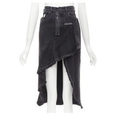 OFF WHITE C/O VIRGIL ABLOH Jupe en jean noir portefeuille haut et bas