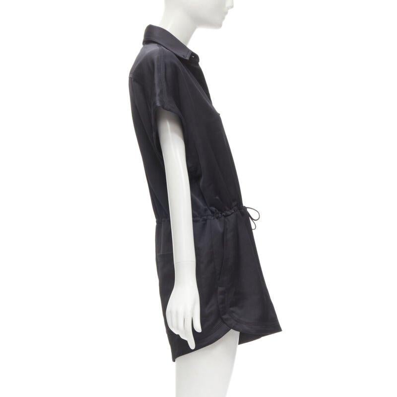 OFF WHITE C/O VIRGIL ABLOH black logo mechanic pocket boxy romper IT40 S In Excellent Condition For Sale In Hong Kong, NT