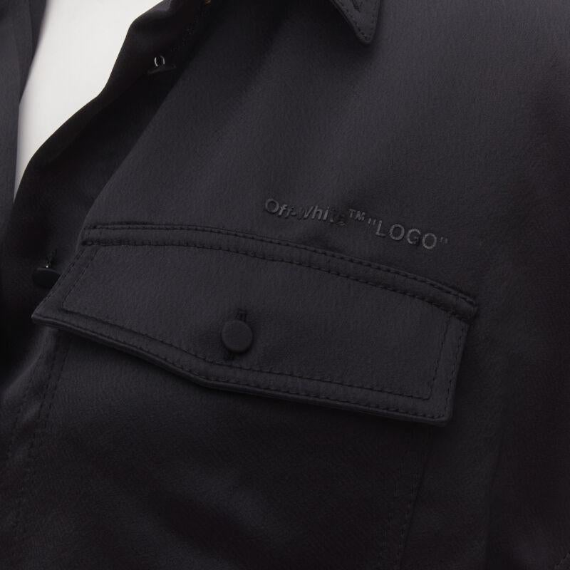 OFF WHITE C/O VIRGIL ABLOH black logo mechanic pocket boxy romper IT40 S For Sale 1