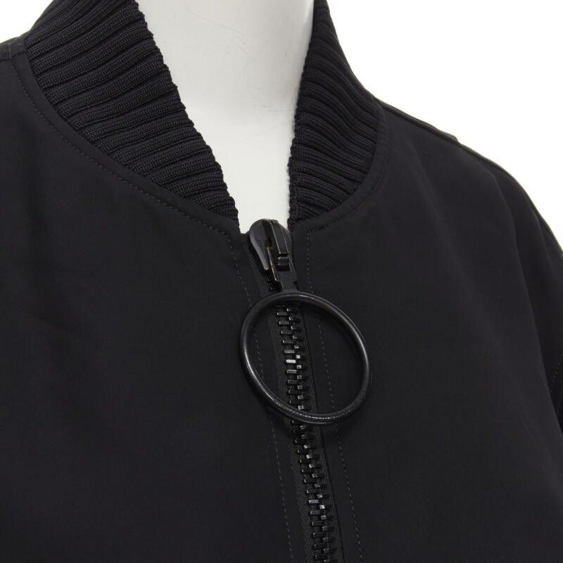 OFF WHITE C/O VIRGIL ABLOH black rose floral embroidery logo bomber jacket XS 3