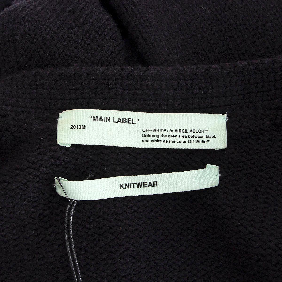 OFF-WHITE c/o VIRGIL ABLOH black wool 2013 POCKET Cardigan Sweater 40 M In Excellent Condition For Sale In Zürich, CH