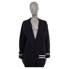 OFF-WHITE c/o VIRGIL ABLOH black wool 2013 POCKET Cardigan Sweater 40 M