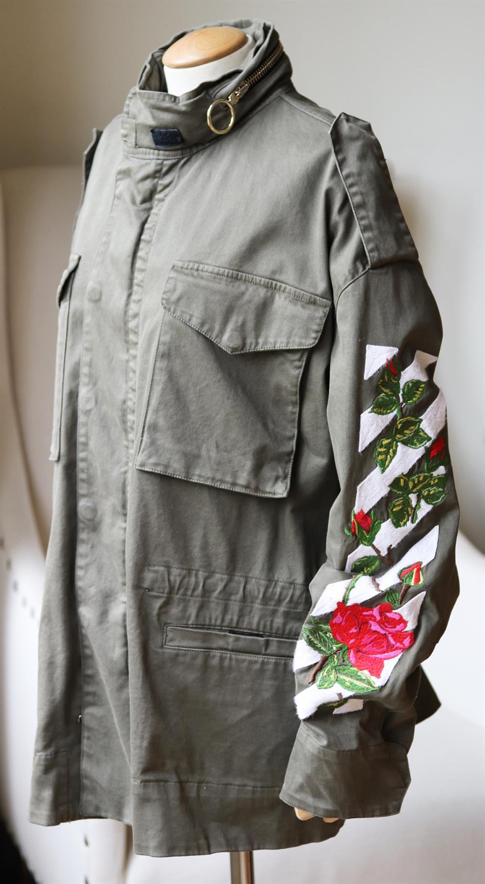 Nero Giacca in twill di cotone ricamato di Off-White C/O Virgil Abloh