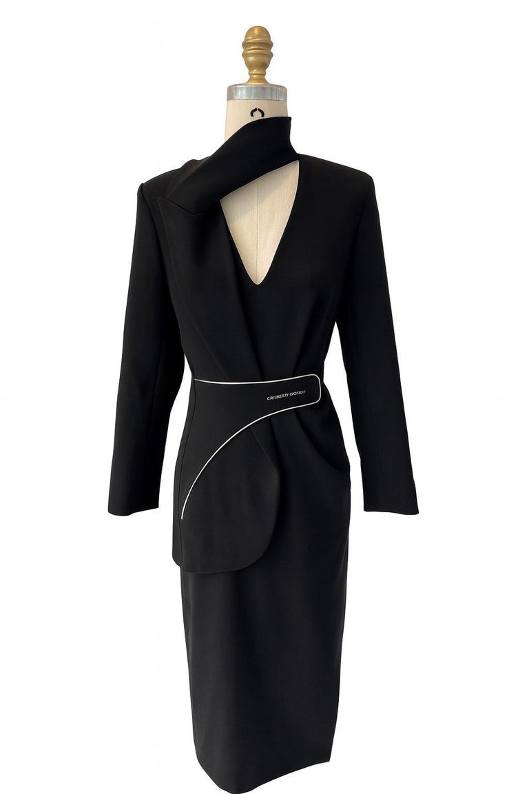 Off-White c/o Virgil Abloh FW19 Black Asymmetric Belted Blazer