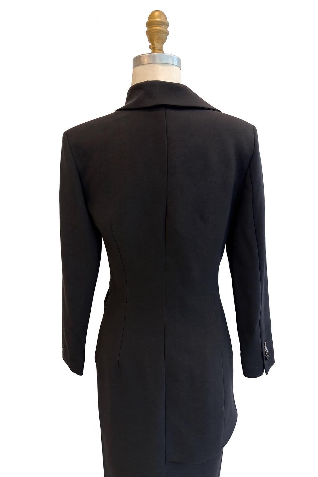Off-White c/o Virgil Abloh FW19 Black Asymmetric Belted Blazer Dress Size IT 40 For Sale 1