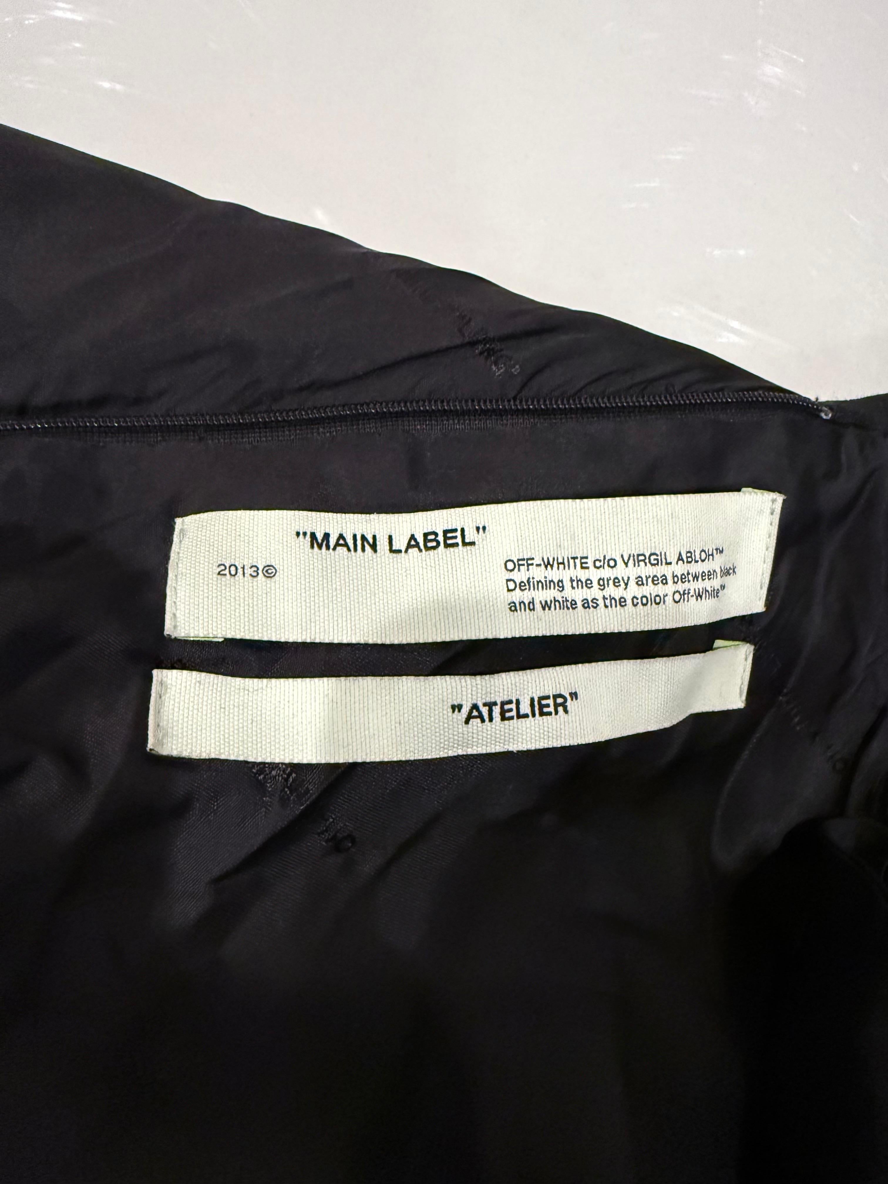 Off-White c/o Virgil Abloh FW19 Black Asymmetric Belted Blazer Dress Size IT 40 For Sale 3