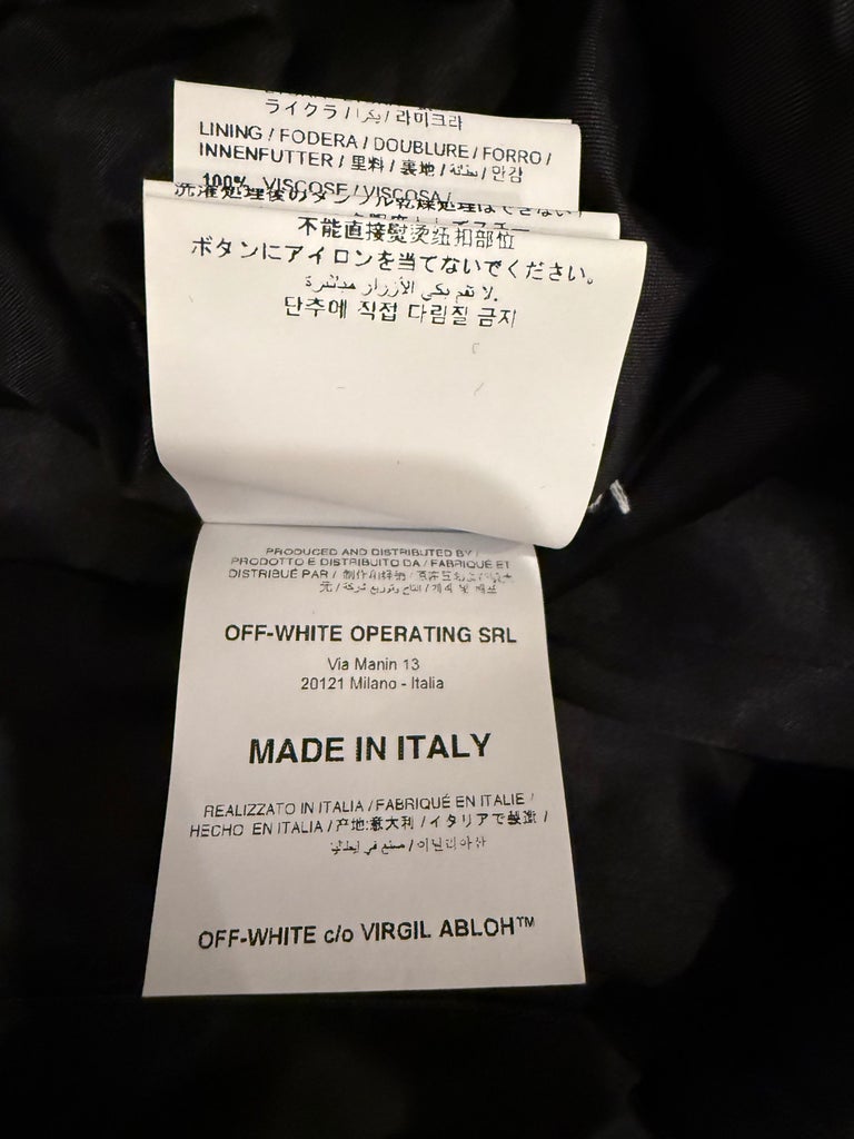 Off-White c/o Virgil Abloh FW19 Vestito blazer asimmetrico nero
