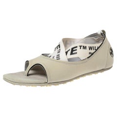 Off-White c/o Virgil Abloh Grey Fabric Yoga Flats Size 37