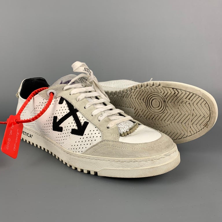 OFF-WHITE C/O VIRGIL ABLOH Helvetica Size 12 White Leather Lace Up
