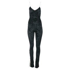 Off-White C/O Virgil Abloh Logo Jacquard Velvet Jumpsuit