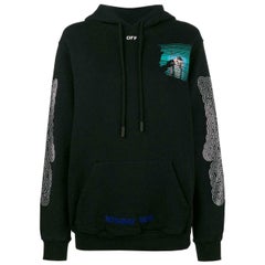 Off-White C/O Virgil Abloh Kapuzenpullover aus bedruckter Baumwoll-Jersey in Übergröße
