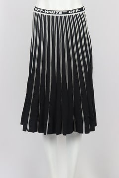 Off-white C/o Virgil Abloh Pleated Jacquard Knit Midi Skirt Small