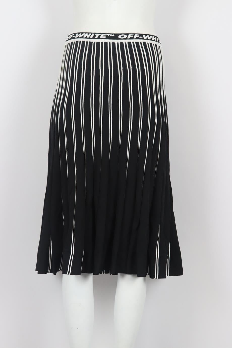 Off-white C/o Virgil Abloh Pleated Jacquard Knit Midi Skirt Small In Excellent Condition In London, GB