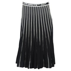 Off-white C/o Virgil Abloh Pleated Jacquard Knit Midi Skirt Small