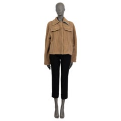 OFF-WHITE camel brown BEAR FAUX SHEARLING TRACK Jacket 40 M