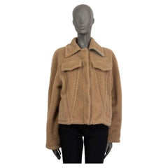 OFF-WHITE camel brown BEAR FAUX SHEARLING TRACK Jacket 40 M