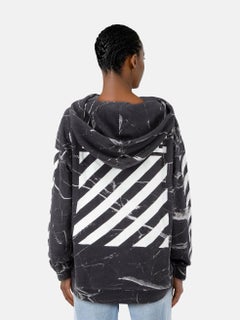 Off-White Caravaggio Marble Print Logo Hoodie Size S