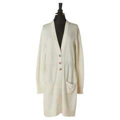 Off-white cashmere long cardigan CHANEL