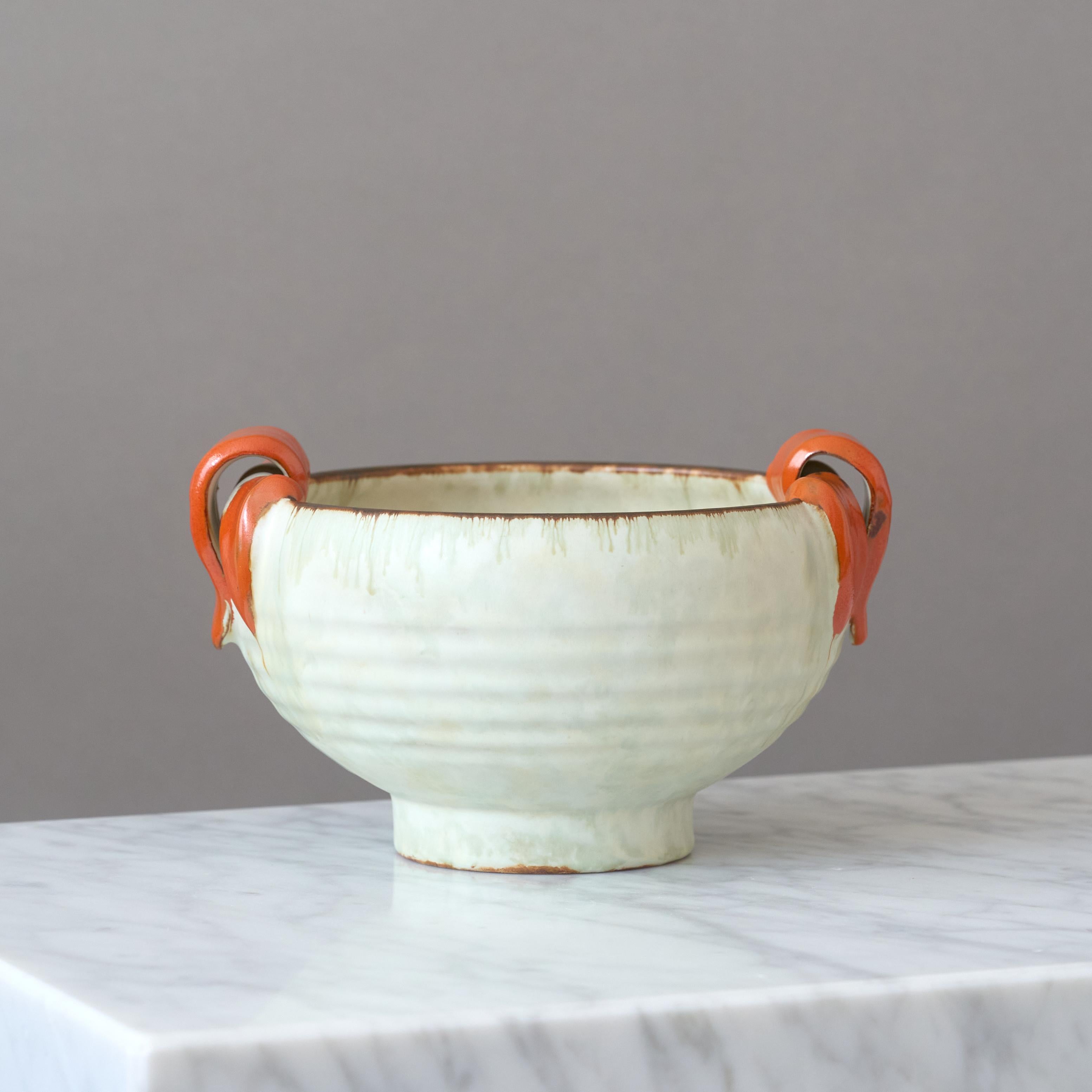 Ceramica Ciotola Art Deco in ceramica bianca di Upsala Ekeby, Svezia, 1930 in vendita