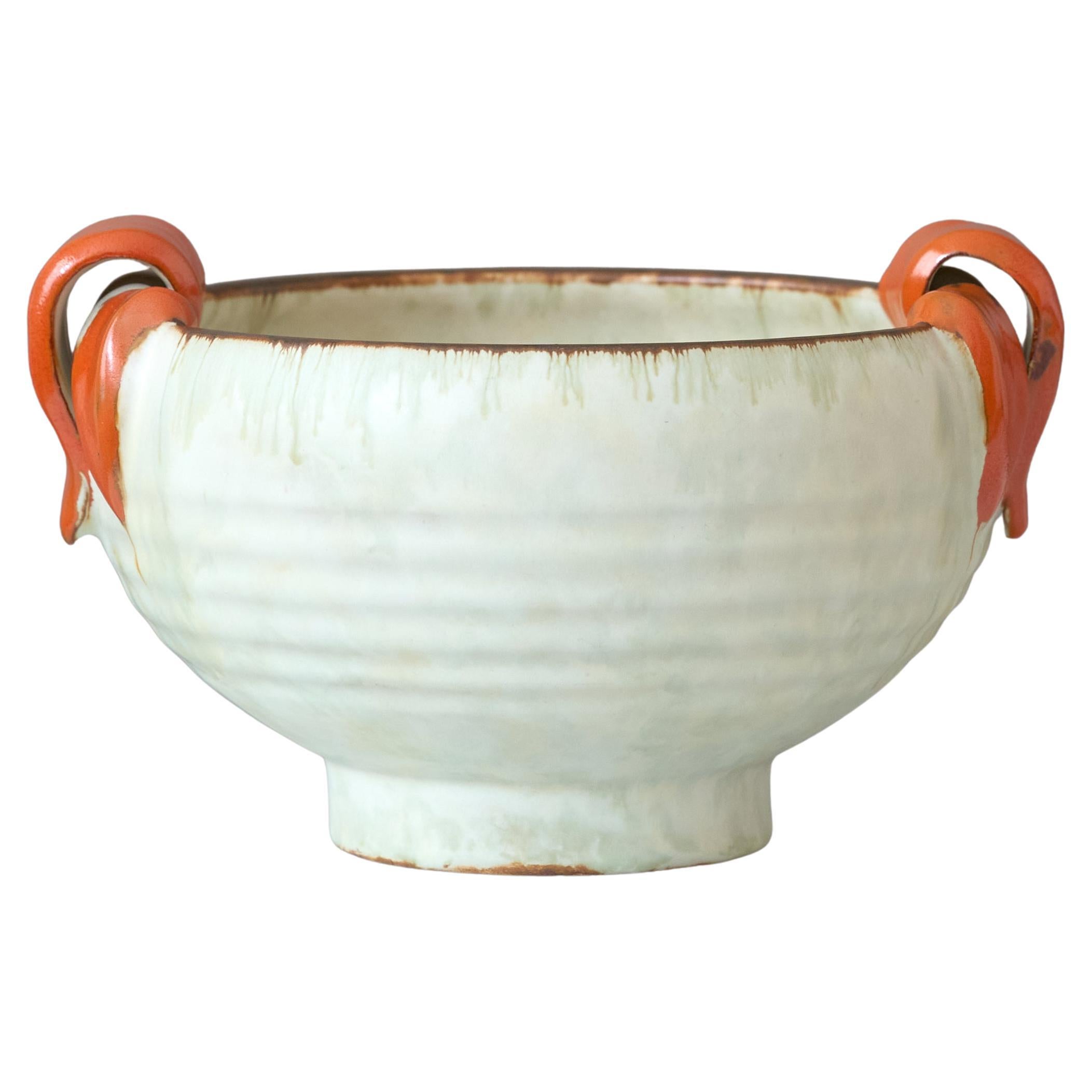 Ciotola Art Deco in ceramica bianca di Upsala Ekeby, Svezia, 1930 in vendita