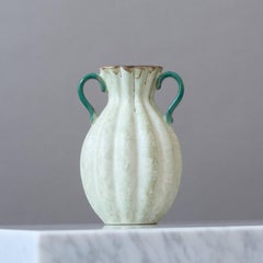 Off-white Ceramic Art Deco Vase by Anna-Lisa Thomson, Upsala Ekeby, Sweden 1930s