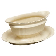 Used Off White Ceramic Sauceboat, circa 1940