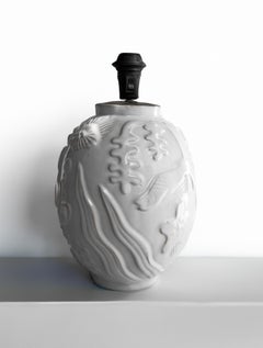 Off-White Keramiktischlampe Upsala Ekeby von Anna-Lisa Thomson, "Unter dem Meer"