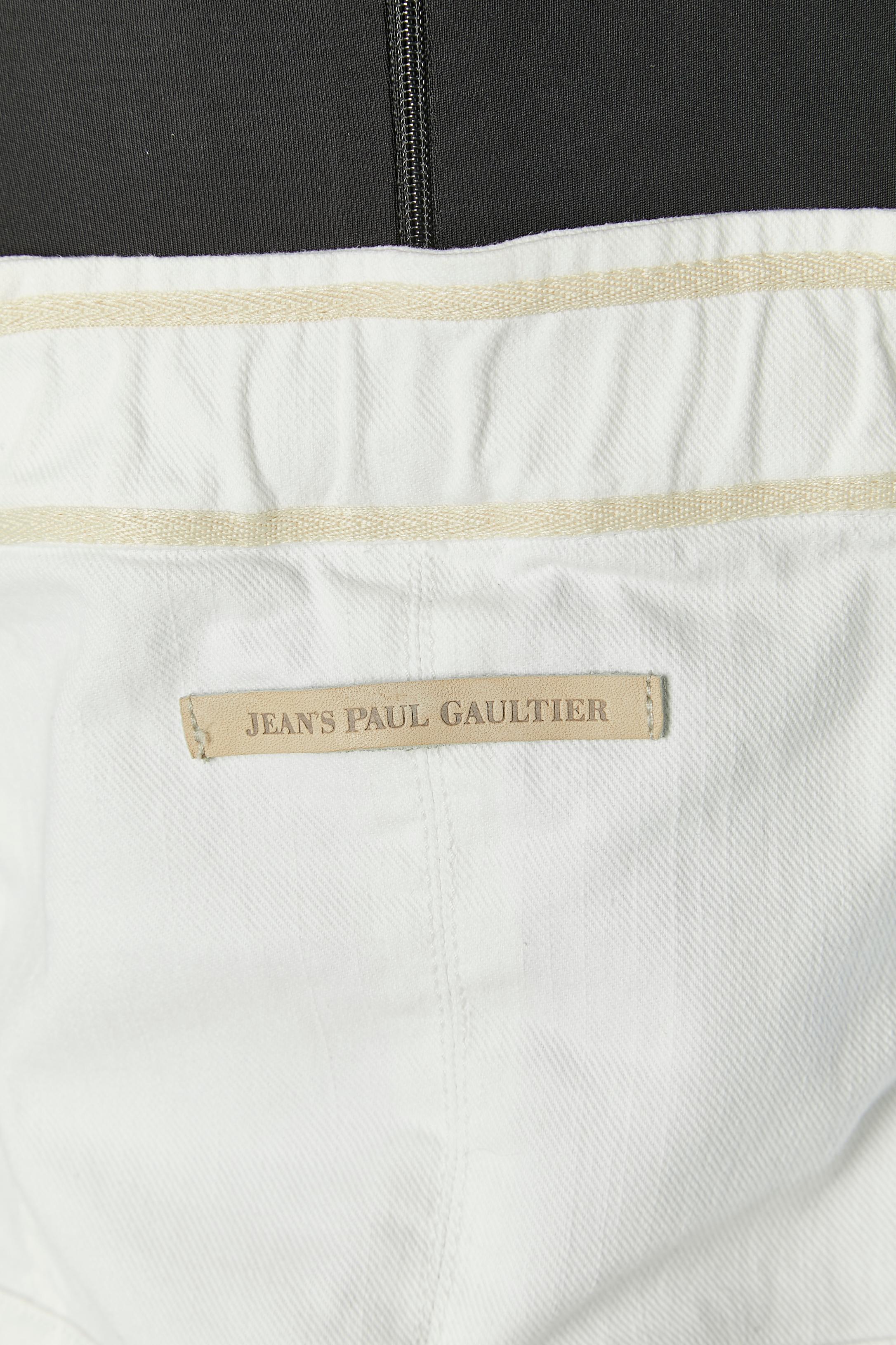Off white cotton bustier dress Gaultier Jeans For Sale 2