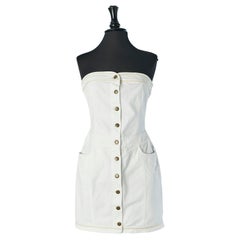 Off white cotton bustier dress Gaultier Jeans