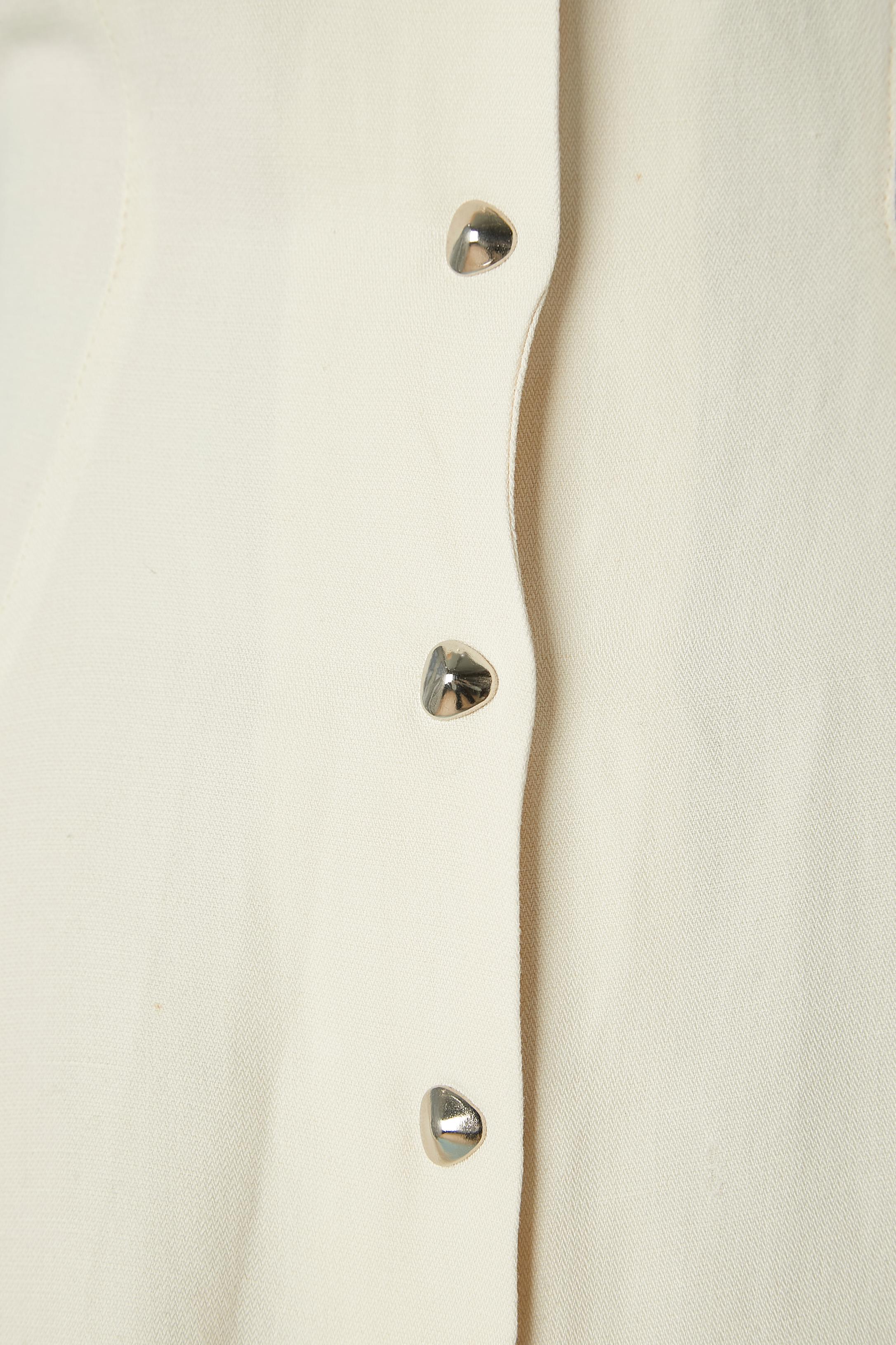 Beige Thierry Mugler Activ - Robe en coton blanc cassé avec lacets au dos et poches en vente